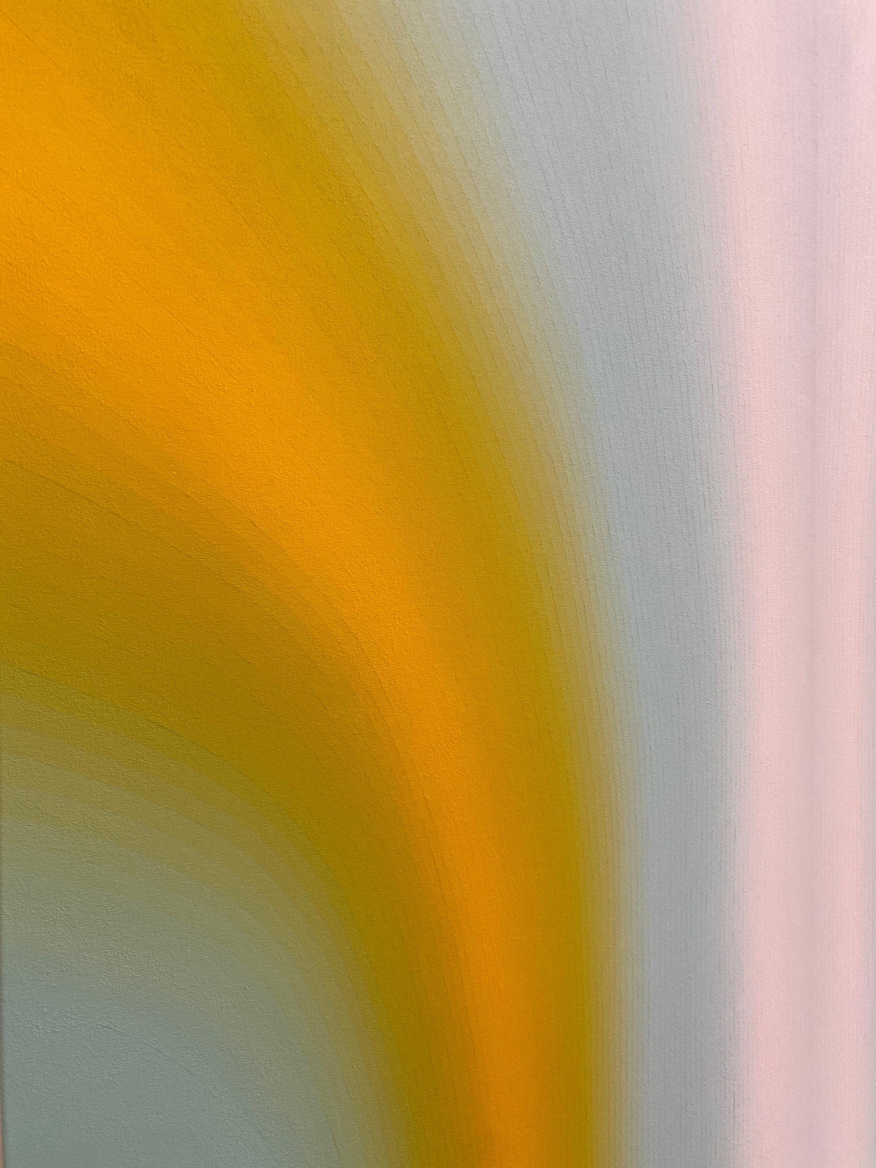 Shadow Valley Six - Yellow Orange Mint Blue White Gradient Abstract, 2021 For Sale 2