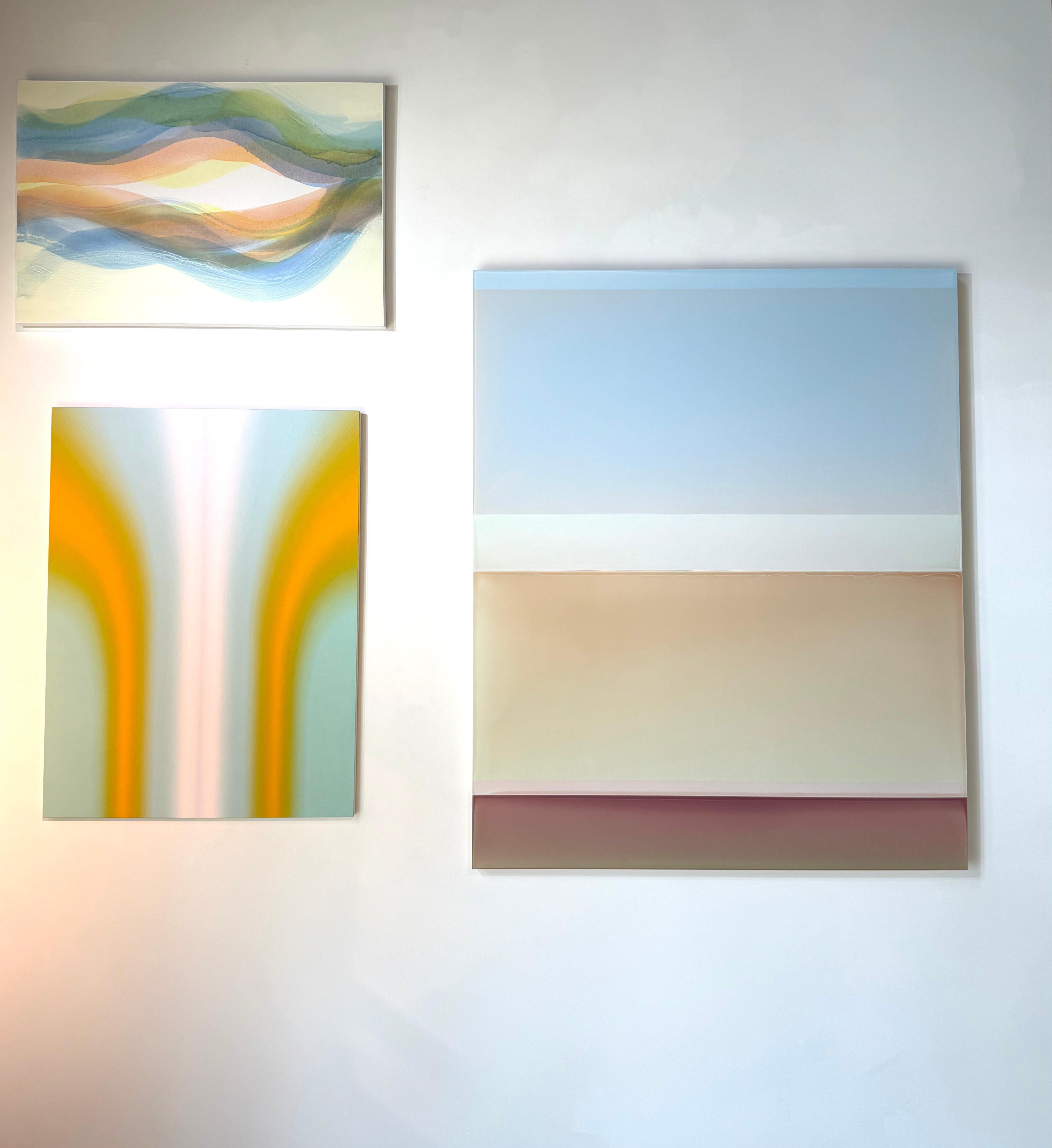 Shadow Valley Six - Yellow Orange Mint Blue White Gradient Abstract, 2021 For Sale 5