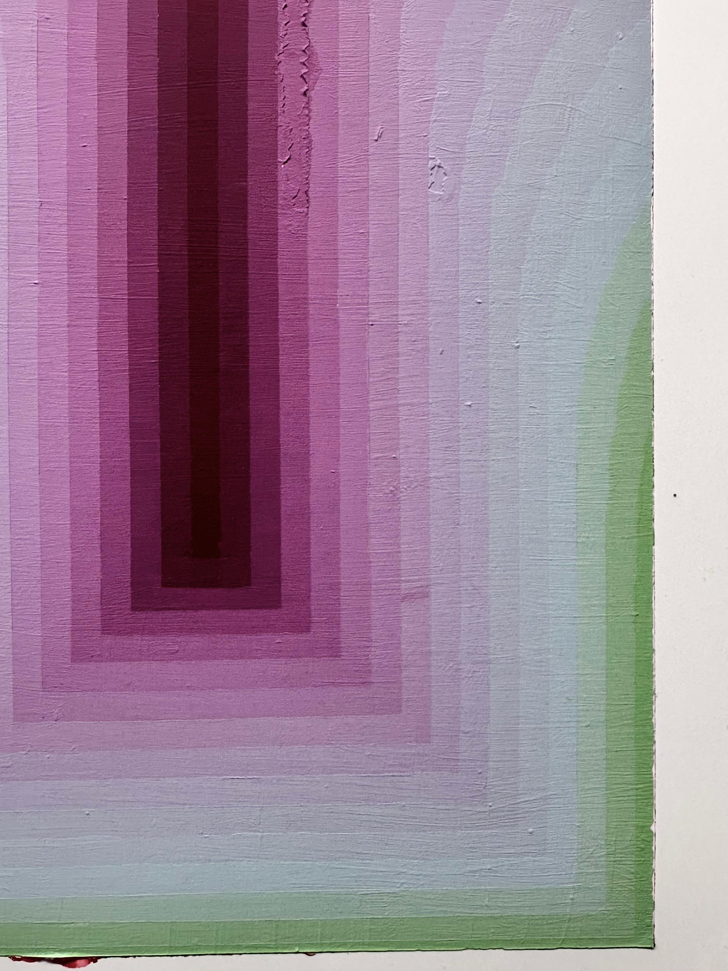 Étude pour As If Eight - Contemporary Abstract Purple Blue Green Stripes, 2024 en vente 6