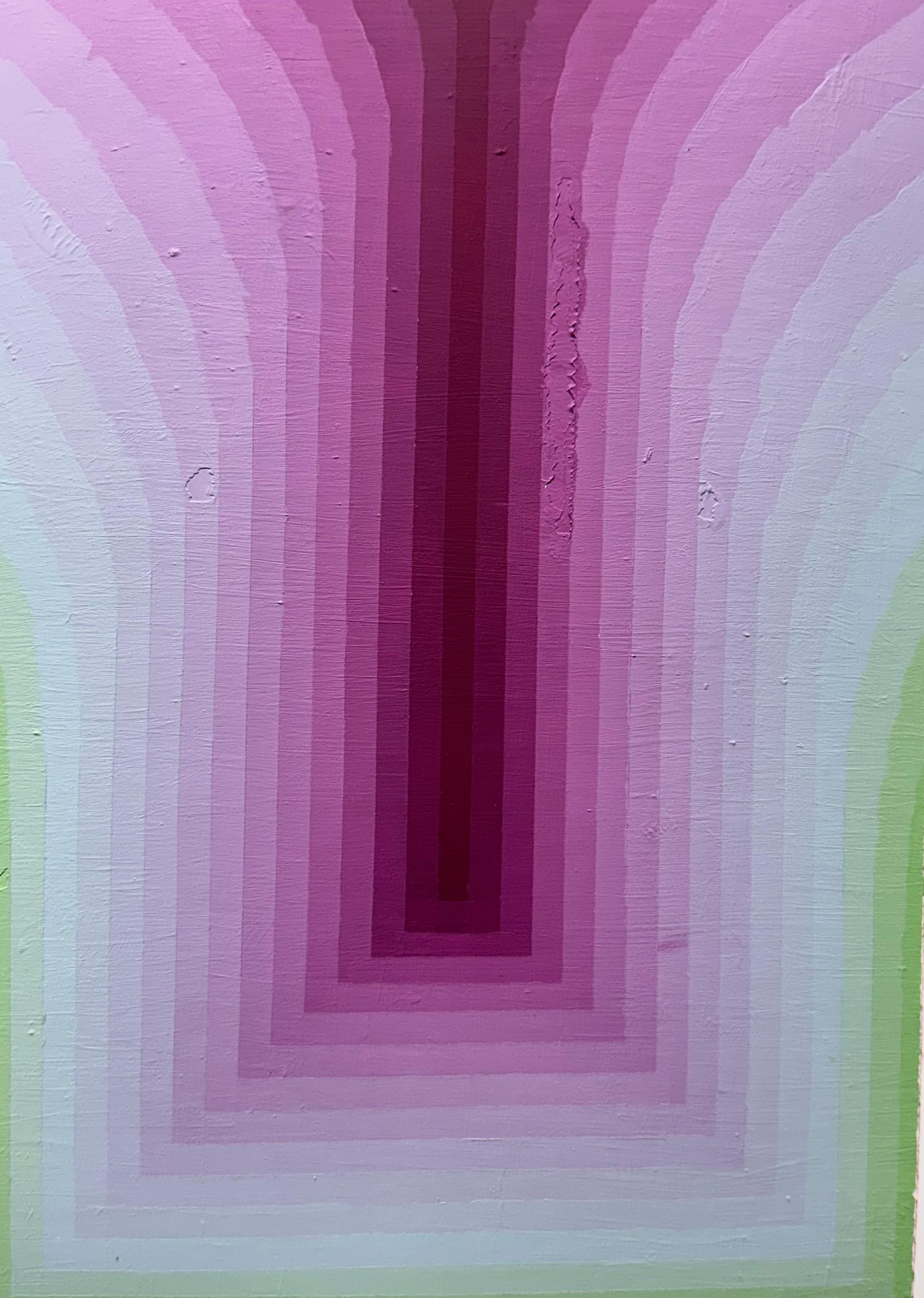 Étude pour As If Eight - Contemporary Abstract Purple Blue Green Stripes, 2024 en vente 1