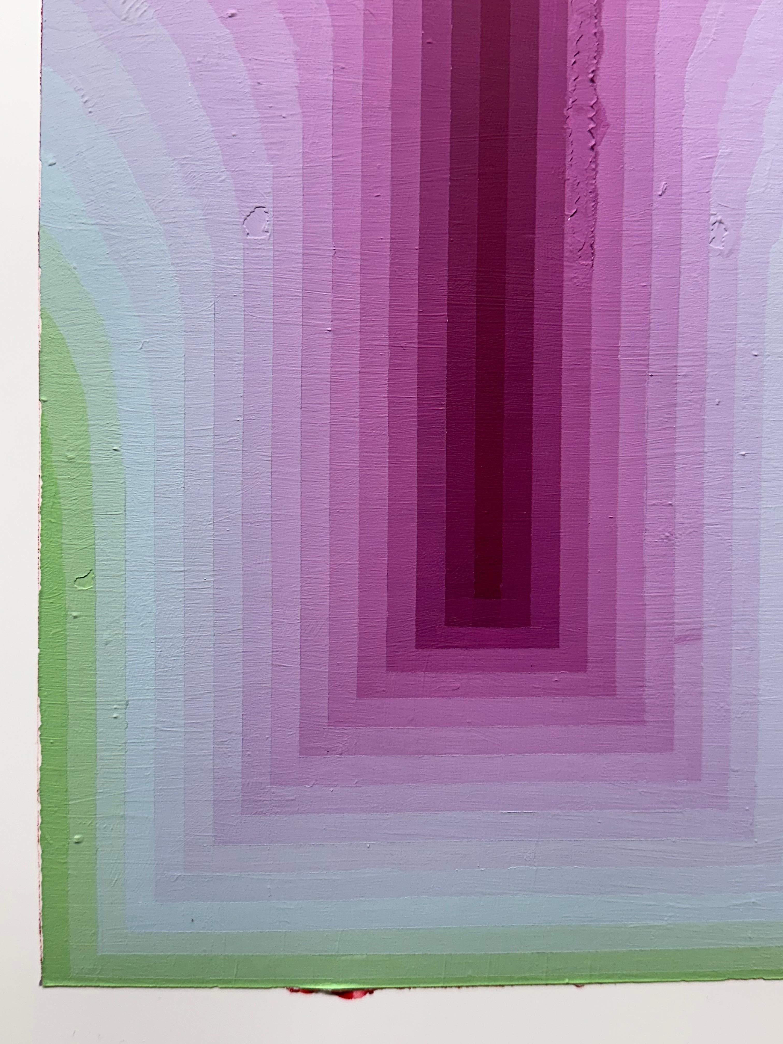 Étude pour As If Eight - Contemporary Abstract Purple Blue Green Stripes, 2024 en vente 2