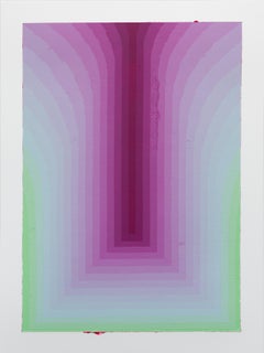 Study for As If Eight - Contemporary Abstract Purple Blue Green Stripes, 2024