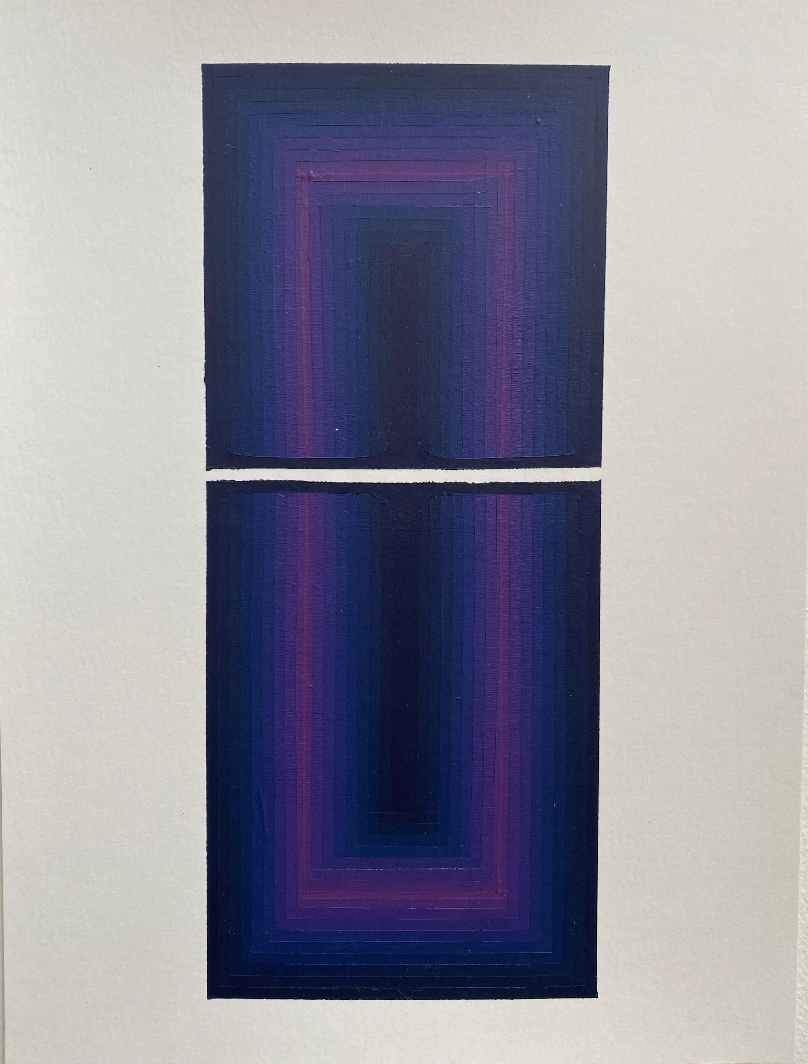 Audrey Stone Abstract Painting - Study for Long Shadow - Abstract Acrylic Painting Gradient Purple Stripes, 2024