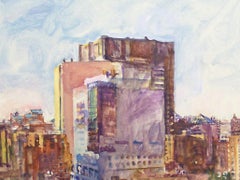 New York Terrace Cityscape : œuvre d'art dans le genre du réalisme narratif