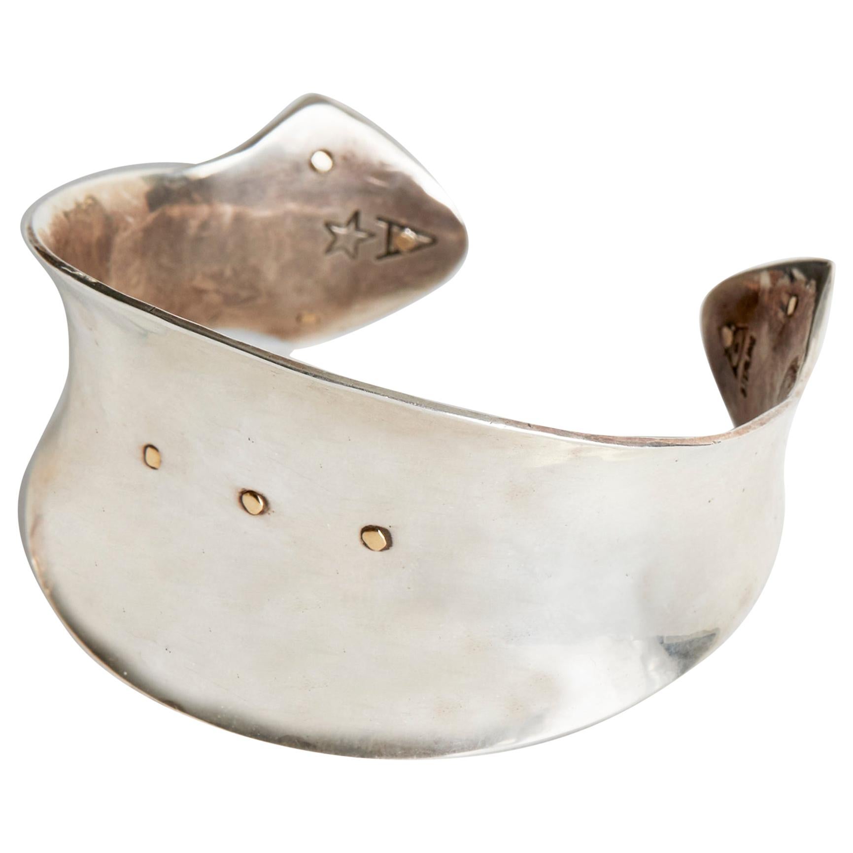 Audrey Werner, Anticlastic 18-Karat Sterling Silver Cuff, United States, 1996 For Sale