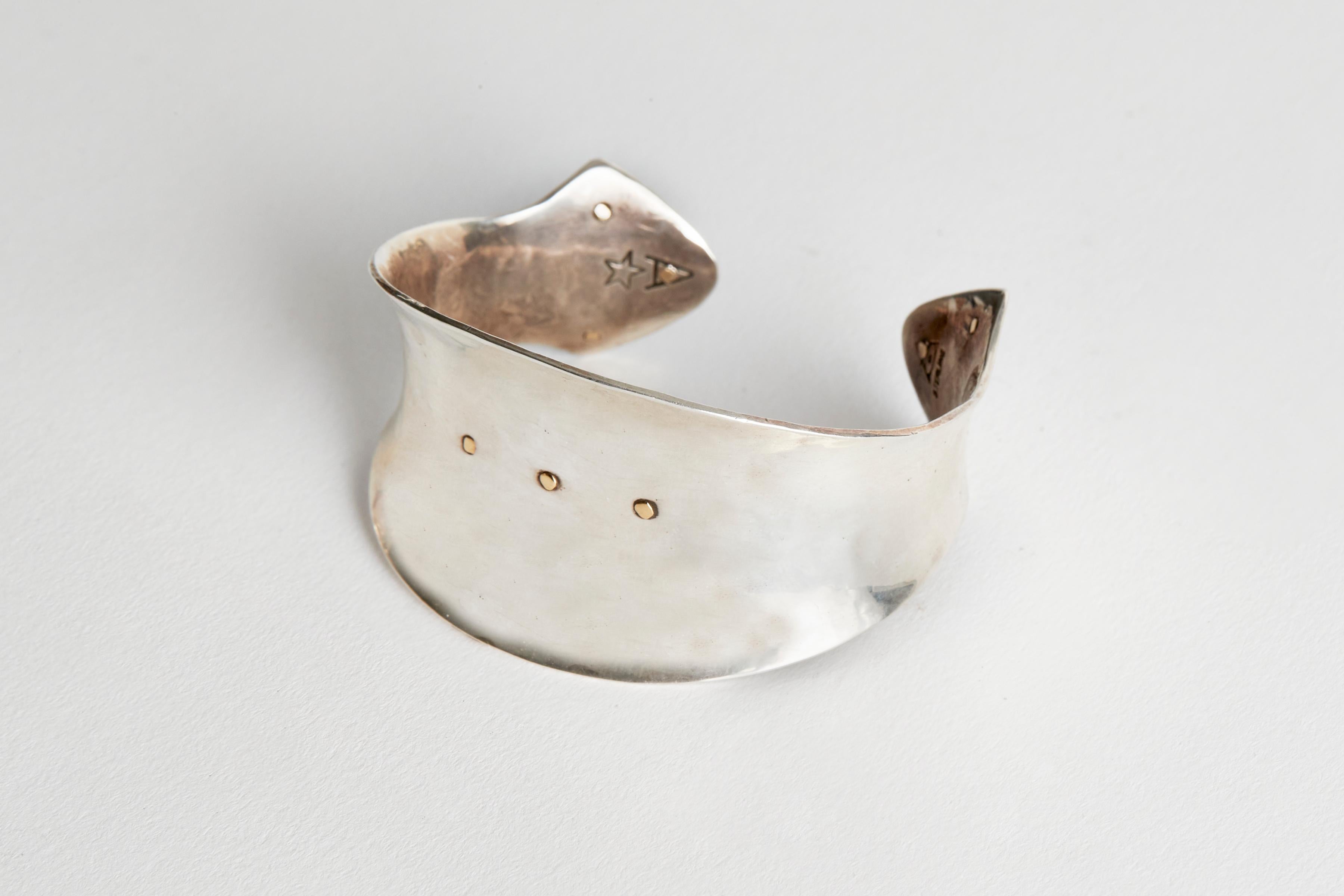 Audrey Werner, Anticlastic 18-Karat Sterling Silver Cuff, United States, 1996 In Excellent Condition For Sale In New York, NY