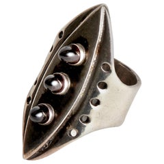 Audrey Werner, Garnet and Sterling Silver, Gothic Ring, United States, 1994