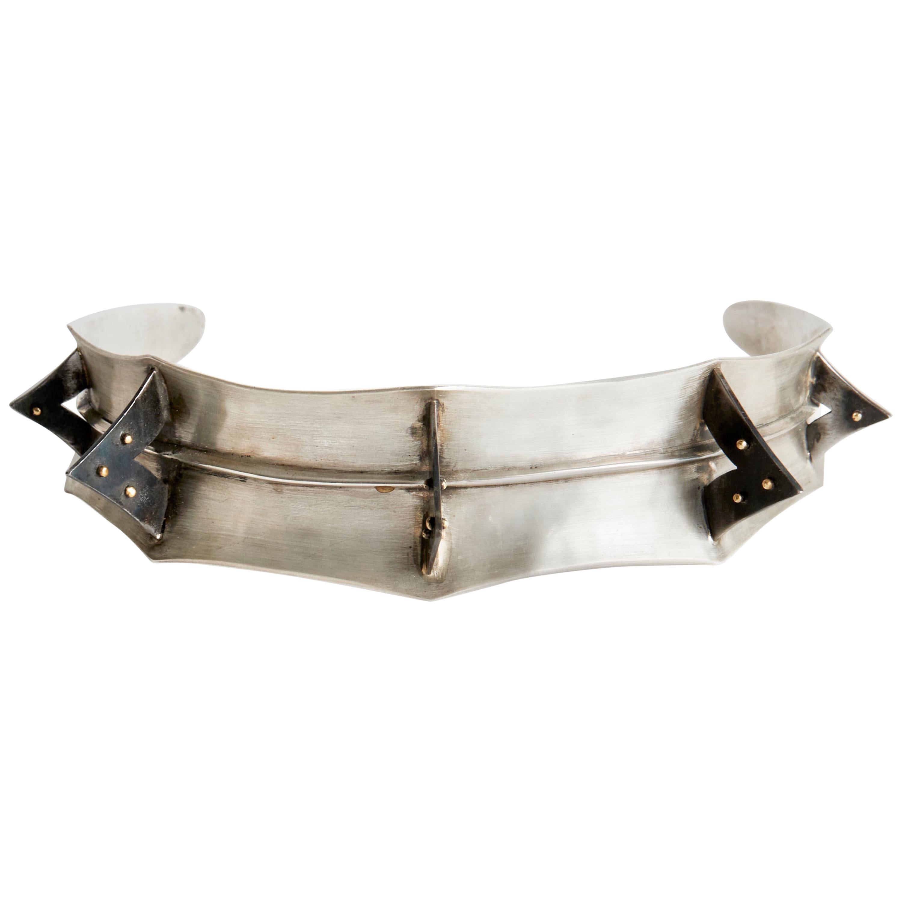 Audrey Werner, Iron and 18-Karat Sterling Silver Torque, United States, 2000 For Sale