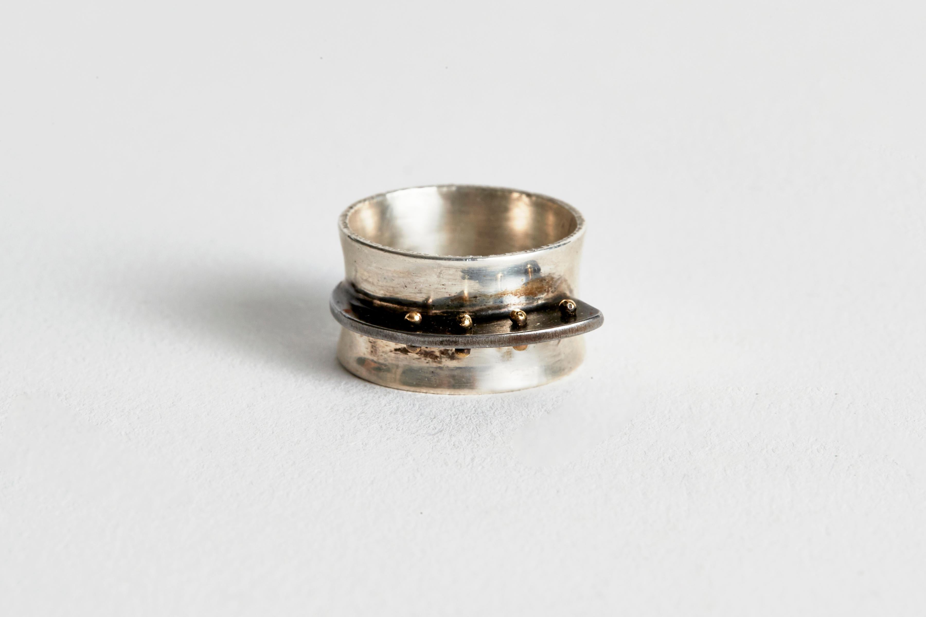 Audrey Werner, Iron and Sterling Silver Fin Ring, United States, 2003 In Excellent Condition For Sale In New York, NY