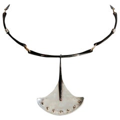 Audrey Werner, Sterling Silver and Iron Gingko Necklace, United States, 1997