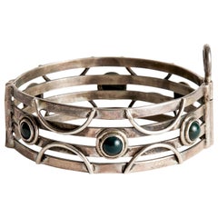 Audrey Werner, Bracciale a cerniera in argento e pietra sanguigna, Stati Uniti, 1993