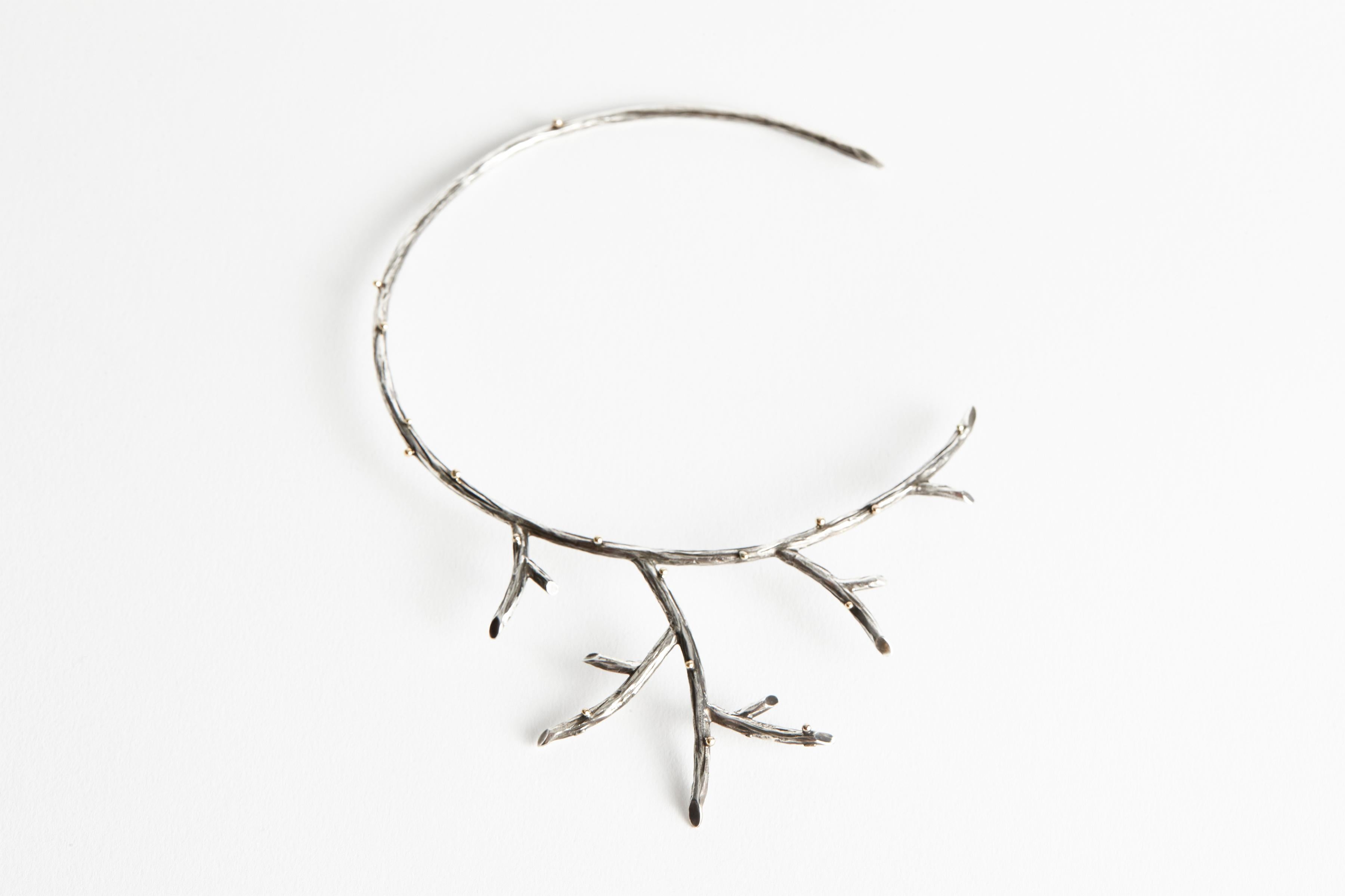 North American Audrey Werner, Sterling Silver Branch Necklace, United States, 2002 For Sale