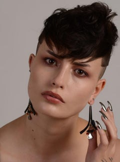 Audrey Werner, Sterling Silver, Steel and Coral Tower Earrings, US, 2017