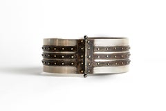 Audrey Werner Collier de armoire à charnière en argent sterling et acier sterling, États-Unis, 1999