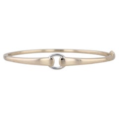 Audry Rose 2-Toned Buckle Bangle Bracelet 14k Yellow White Gold 7.5"