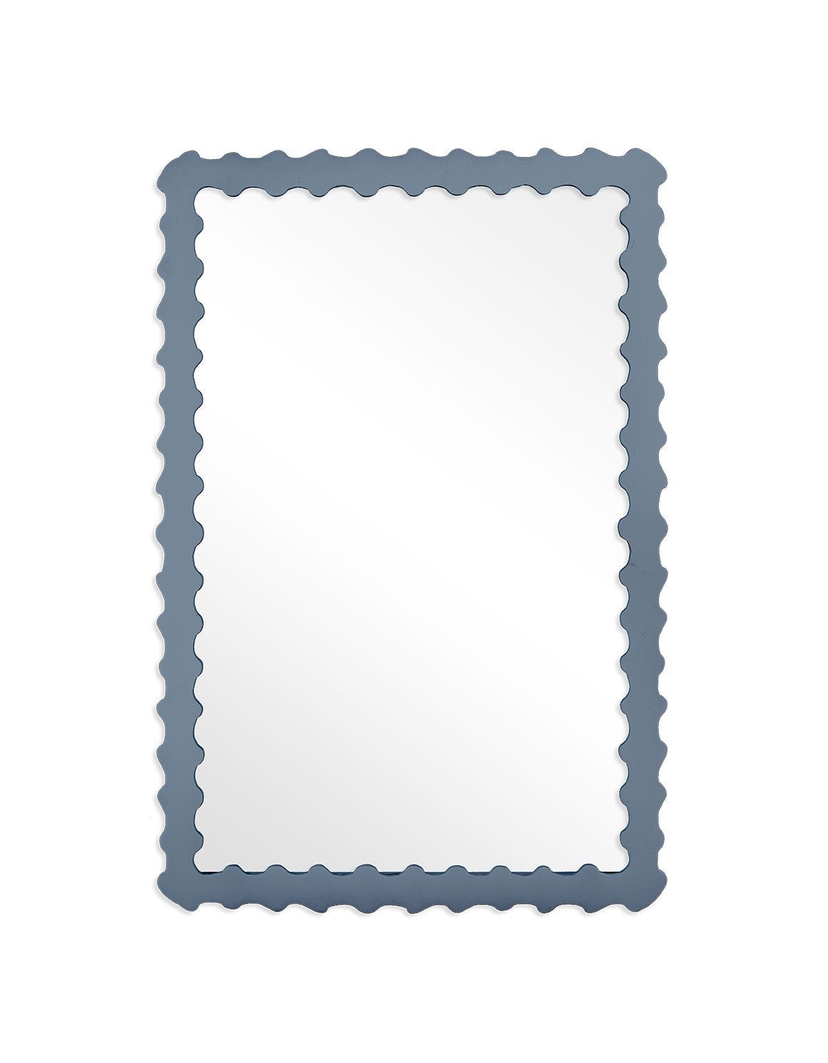 Audubon Bamboo Rectangle Mirror in Bachelor Blue For Sale