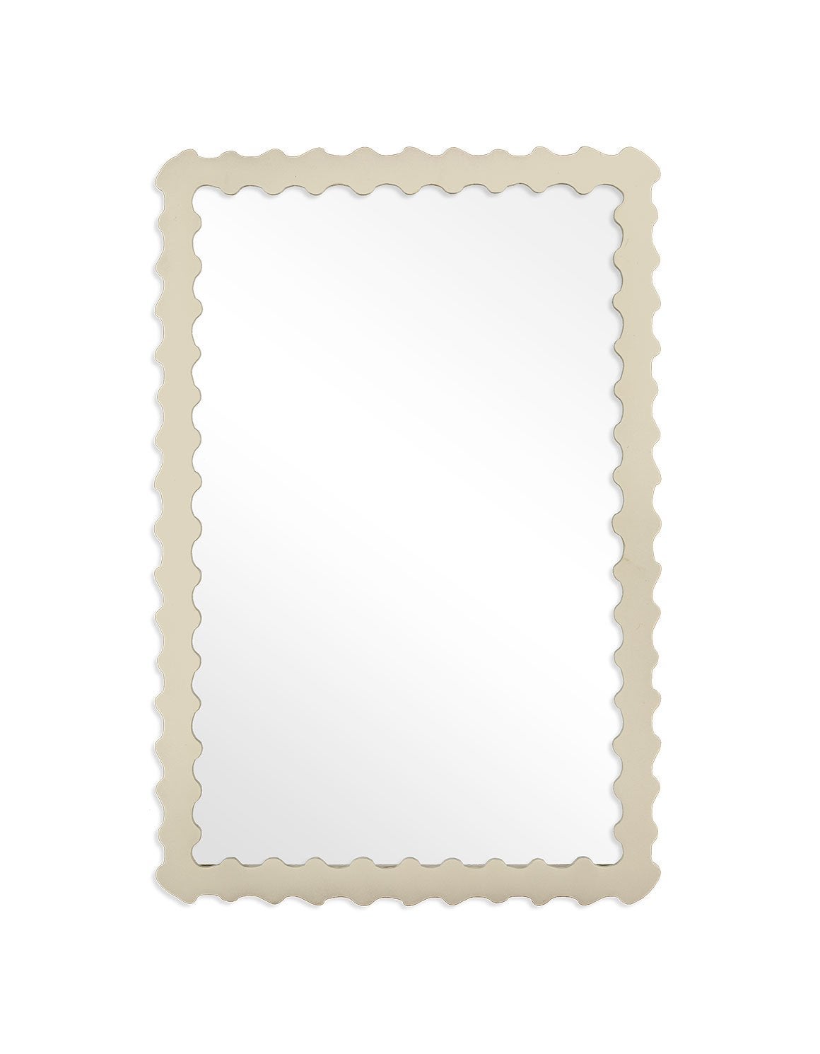 Audubon Bamboo Rectangle Mirror in Delaware Putty For Sale