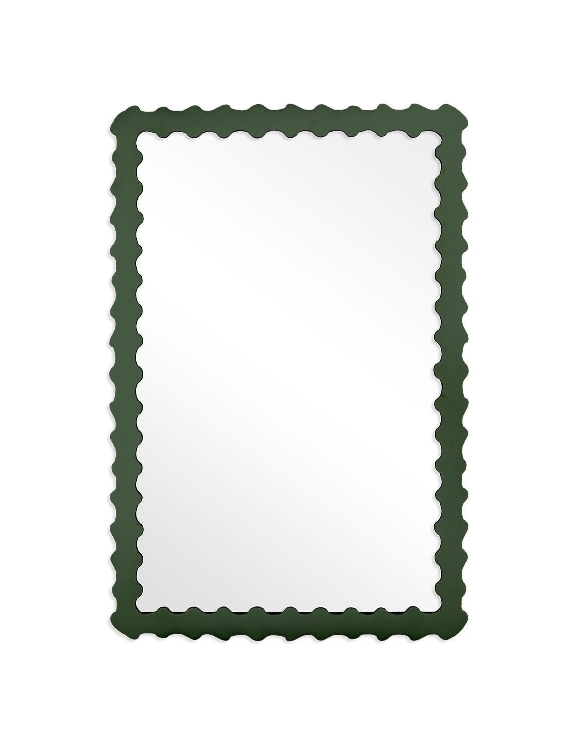 Audubon Bamboo Rectangle Mirror in Duck Green For Sale