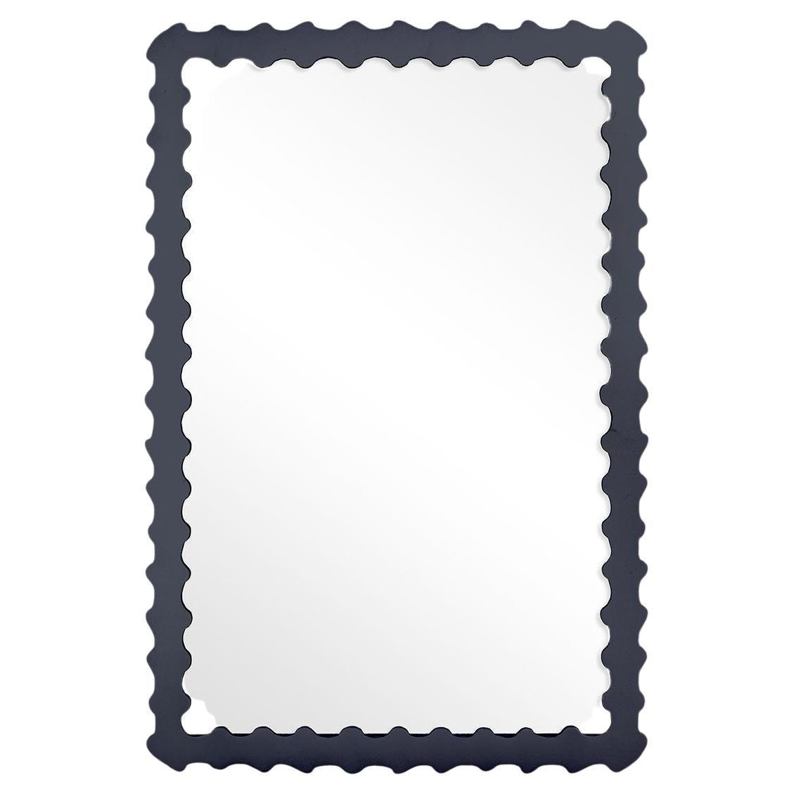 Audubon Bamboo Rectangle Mirror in Hale Navy For Sale