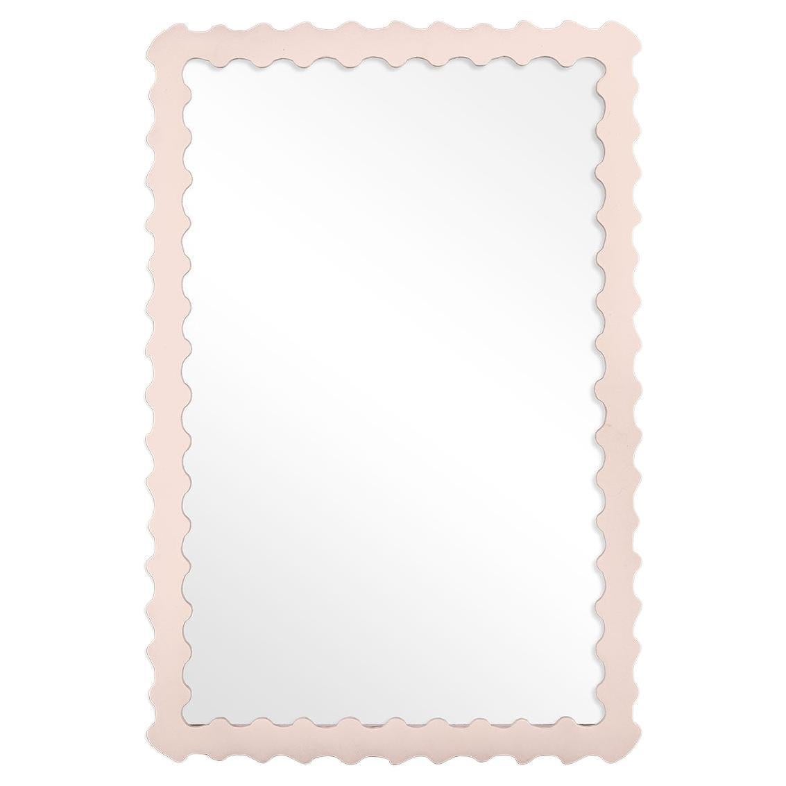 Audubon Bamboo Rectangle Mirror in Pink Ground For Sale