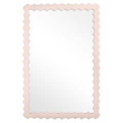 Specchio rettangolare Audubon Bamboo con fondo rosa