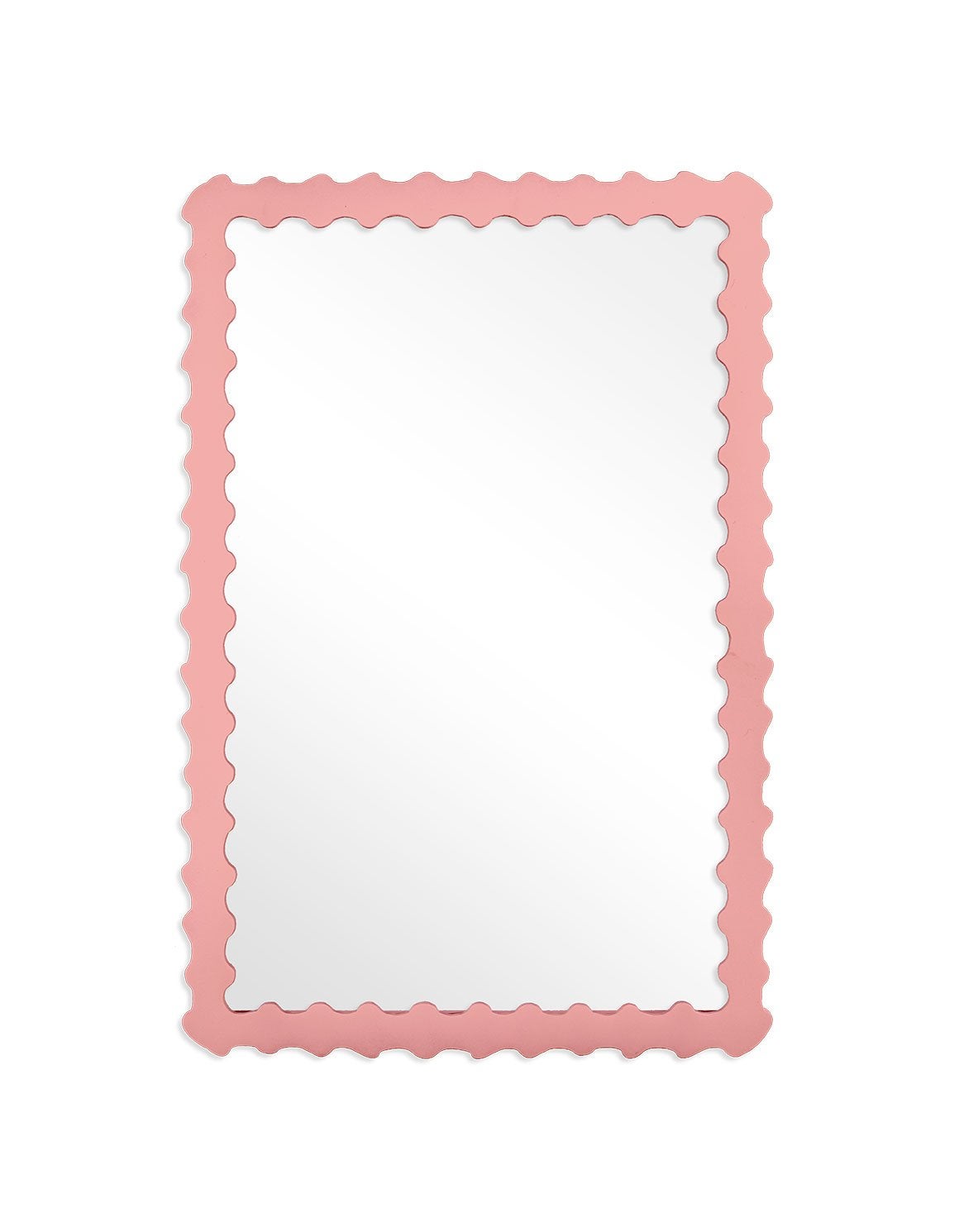 Audubon Bamboo Rectangle Mirror in Pink Punch For Sale