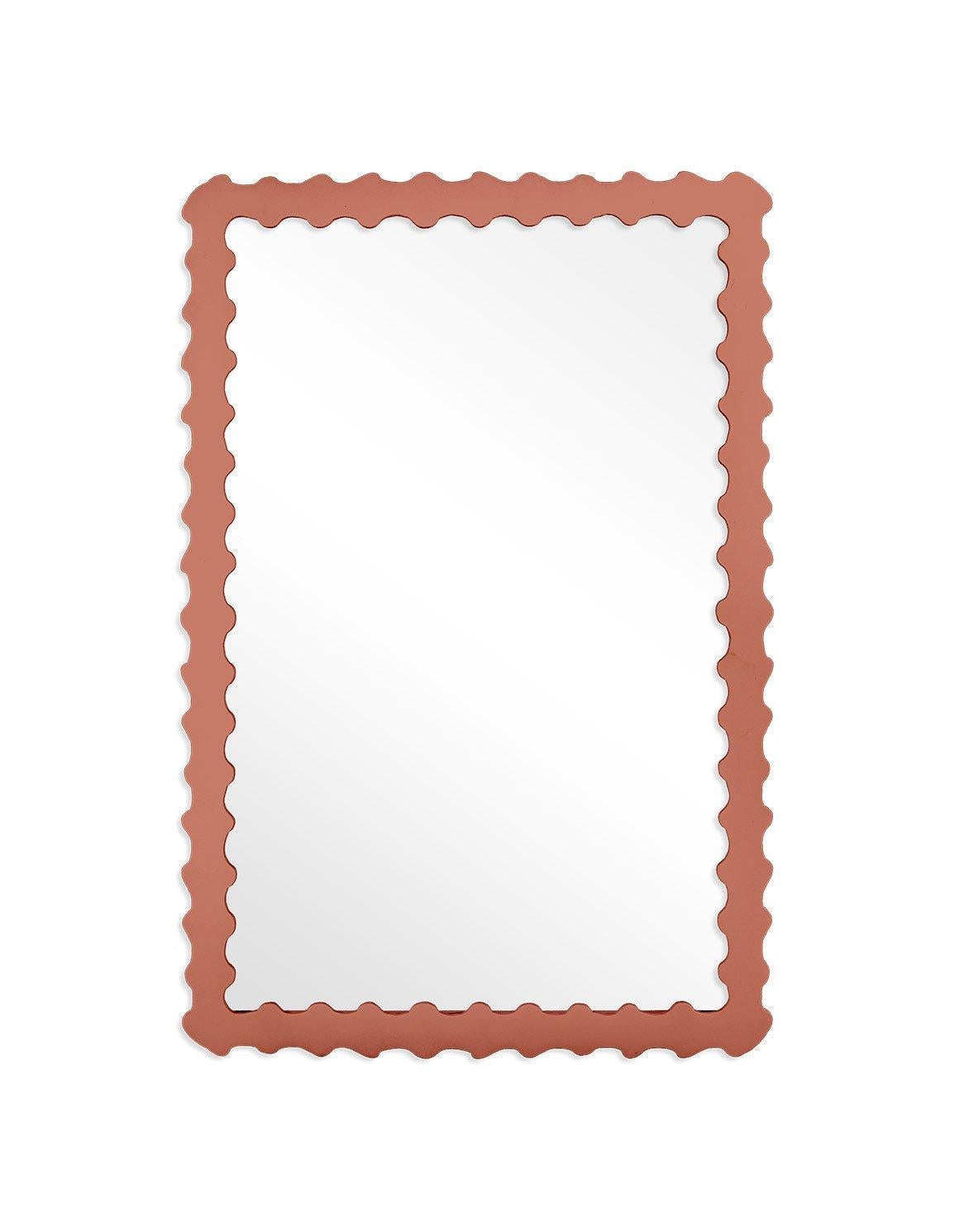 Audubon Bamboo Rectangle Mirror in Red Earth For Sale