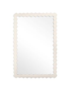 Audubon Bamboo Rectangle Mirror in Swiss Coffee