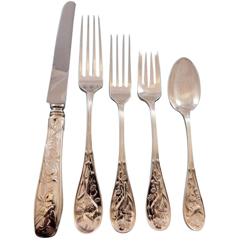 Audubon by Tiffany and Co Sterling Silver Flatware Set Dinner for 12  Service Birds For Sale at 1stDibs | tiffany sterling silver flatware audubon,  tiffany audubon sterling, audubon tiffany silver