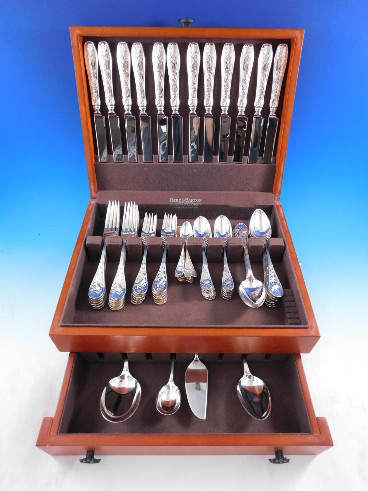 Audubon by Tiffany Set di posate in argento Sterling 12 Servizio 76 pezzi Cena Uccelli in vendita 5