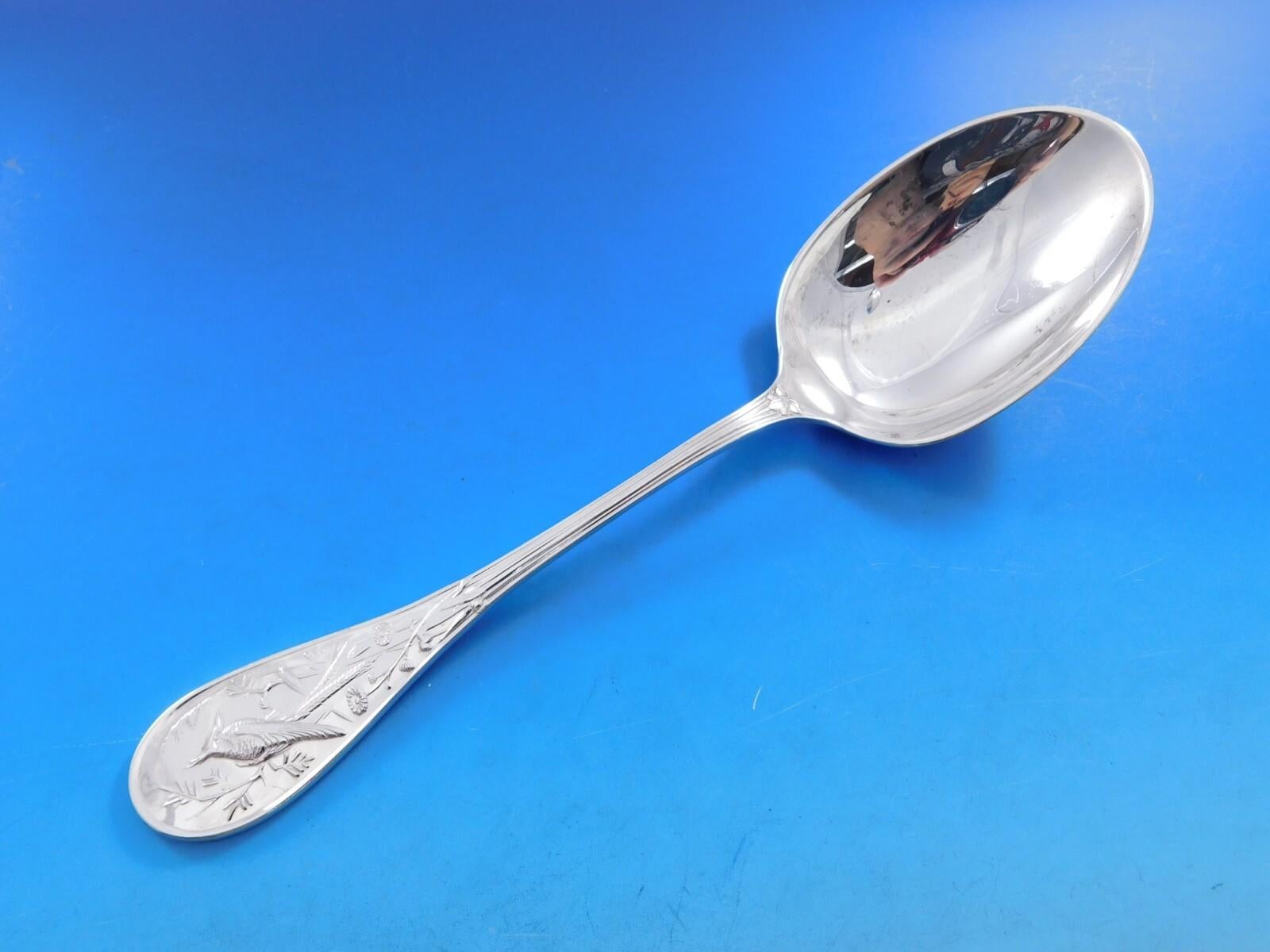 Audubon by Tiffany Set di posate in argento Sterling 12 Servizio 76 pezzi Cena Uccelli In condizioni ottime in vendita a Big Bend, WI