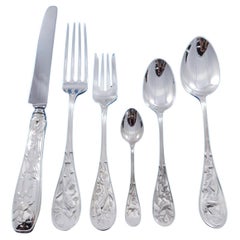 Audubon by Tiffany Set di posate in argento Sterling 12 Servizio 76 pezzi Cena Uccelli