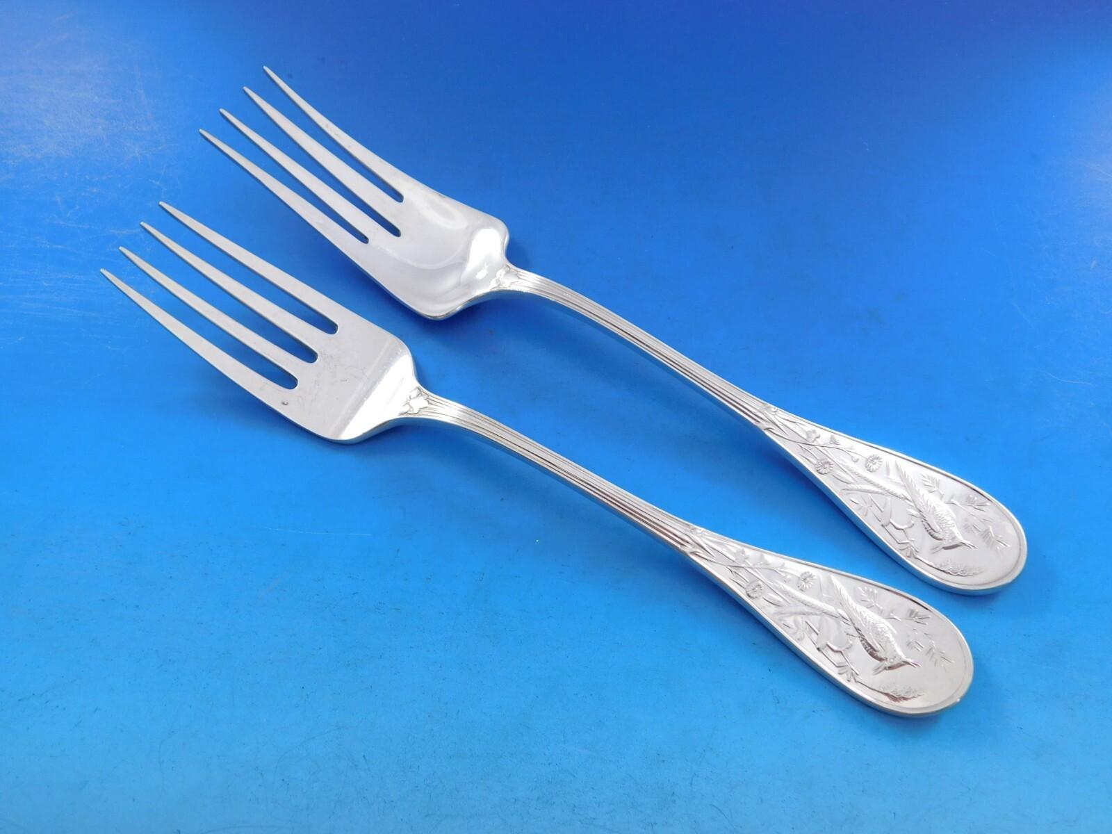 Audubon by Tiffany Sterling Silver Flatware Set for 8 Service 52 pieces Birds For Sale 2