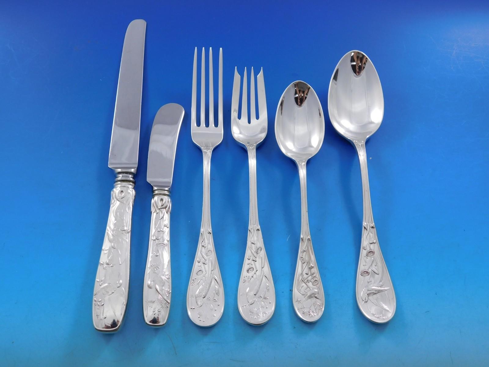 Audubon by Tiffany Sterling Silver Flatware Set for 8 Service 52 pieces Birds For Sale 4