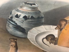 Stampa originale di Audubon 1846 Il topo comune Volume 2 No 18 Plate 90