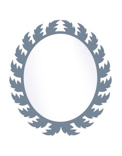Audubon Oval Mirror in Bachelor Blue