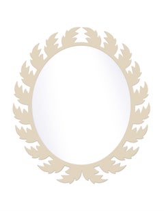 Audubon Oval Mirror in Delaware Putty