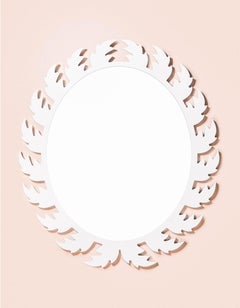 Audubon Oval Mirror in Frosted Petal