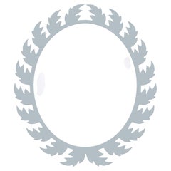 Audubon Oval Mirror in Parma Gray