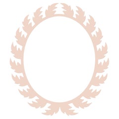 Audubon Oval Mirror in Pink Ground