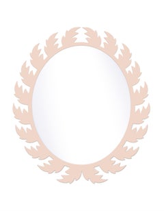 Audubon Oval Mirror in Pink Ground