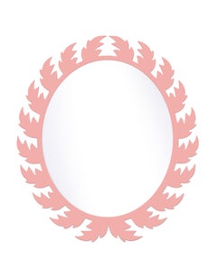 Audubon Oval Mirror in Pink Punch