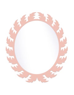 Audubon Oval Mirror in Salmon Berry