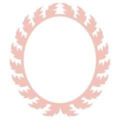 Audubon Oval Mirror in Salmon Berry