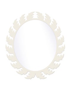 Audubon Oval Mirror in Swiss Coffee