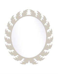 Audubon Oval Mirror in Useful Gray