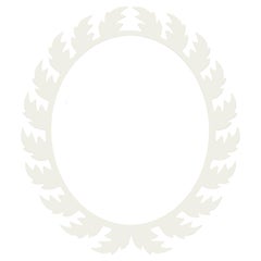 Audubon Oval Mirror in White Dove