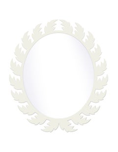 Audubon Oval Mirror in White Dove