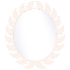 Audubon Oval Mirror in Frosted Petal