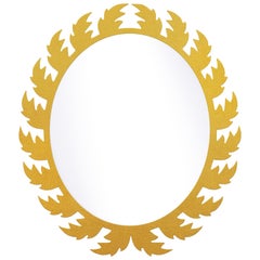 Audubon Oval Mirror in Gold Leaf